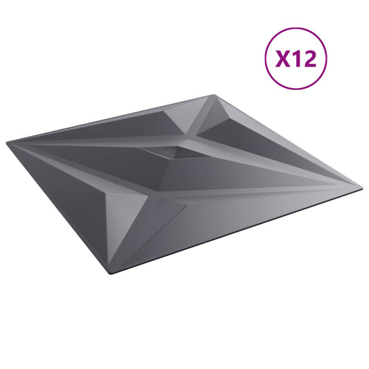 Nástěnné Panely Hvězda 12 Pcs Hvězdová Šedá 50 X 50 Cm Xps Pěna