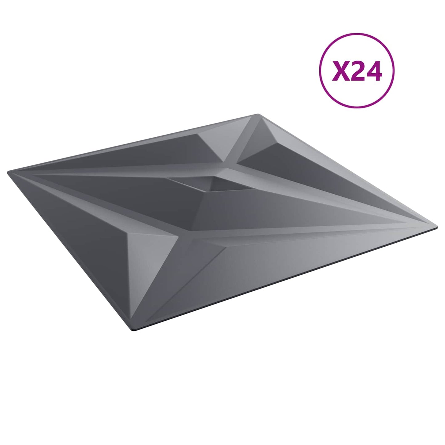 Nástěnné Panely Hvězda 24 Pcs Hvězdová Šedá 50 X 50 Cm Xps Pěna