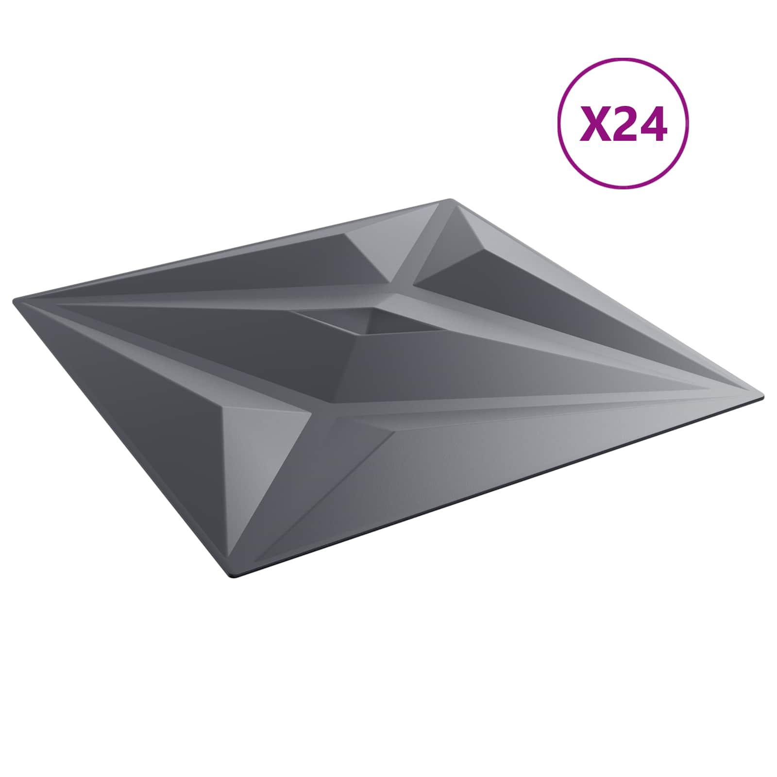 Nástěnné Panely Hvězda 24 Pcs Hvězdová Šedá 50 X 50 Cm Xps Pěna