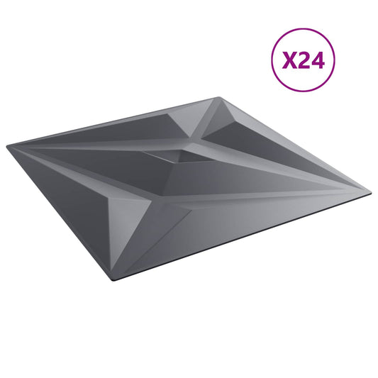 Nástěnné Panely Hvězda 24 Pcs Hvězdová Šedá 50 X 50 Cm Xps Pěna