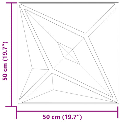 Nástěnné Panely Hvězda 48 Pcs Hvězdová Šedá 50 X 50 Cm Xps Pěna