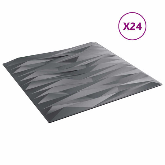 Nástěnné Panely 24 Pcs Kamenně Šedá 50 X 50 Cm Xps Pěna