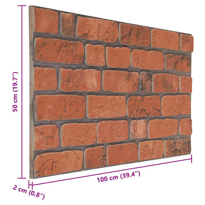 Nástěnné Panely 10 Pcs Cihlová 100 X 50 Cm Eps Pěna
