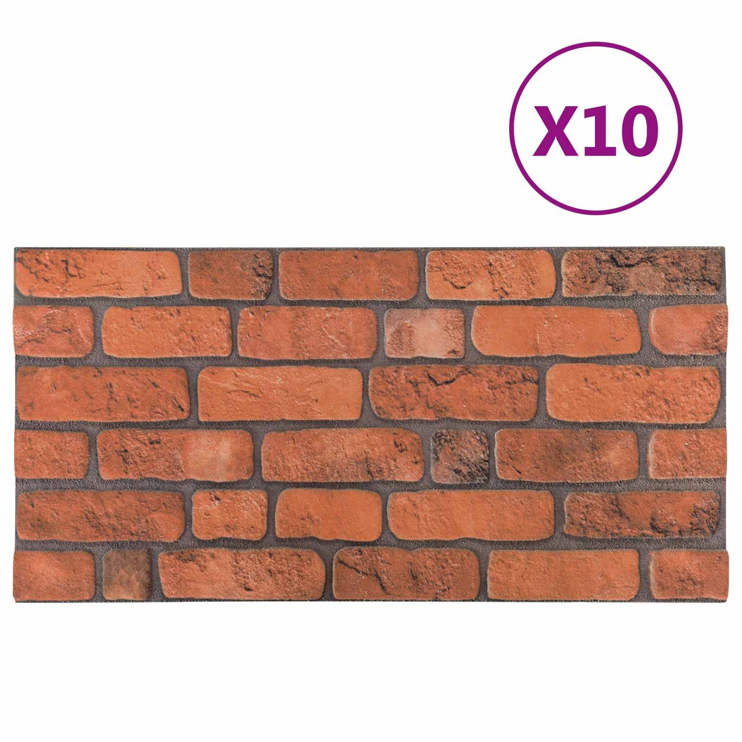 Nástěnné Panely 10 Pcs Cihlová 100 X 50 Cm Eps Pěna
