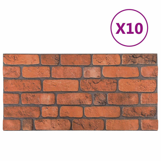 Nástěnné Panely 10 Pcs Cihlová 100 X 50 Cm Eps Pěna