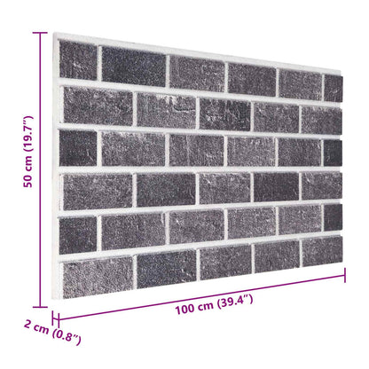 Nástěnné Panely 10 Pcs Černá A Šedá 100 X 50 Cm Eps Pěna