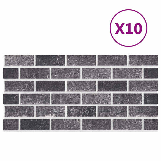 Nástěnné Panely 10 Pcs Černá A Šedá 100 X 50 Cm Eps Pěna