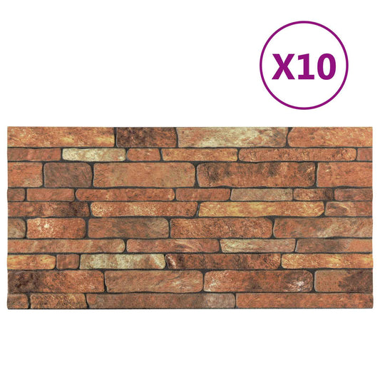 Nástěnné Panely 10 Pcs Hnědá A Bílá 100 X 50 Cm Eps Pěna