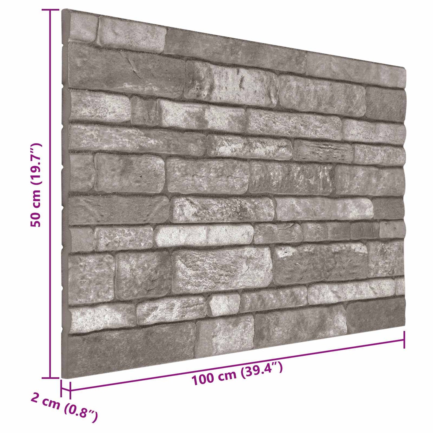 Nástěnné Panely 10 Pcs Tmavě Šedá 100 X 50 Cm Eps Pěna