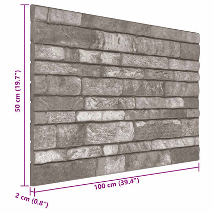 Nástěnné Panely 10 Pcs Tmavě Šedá 100 X 50 Cm Eps Pěna