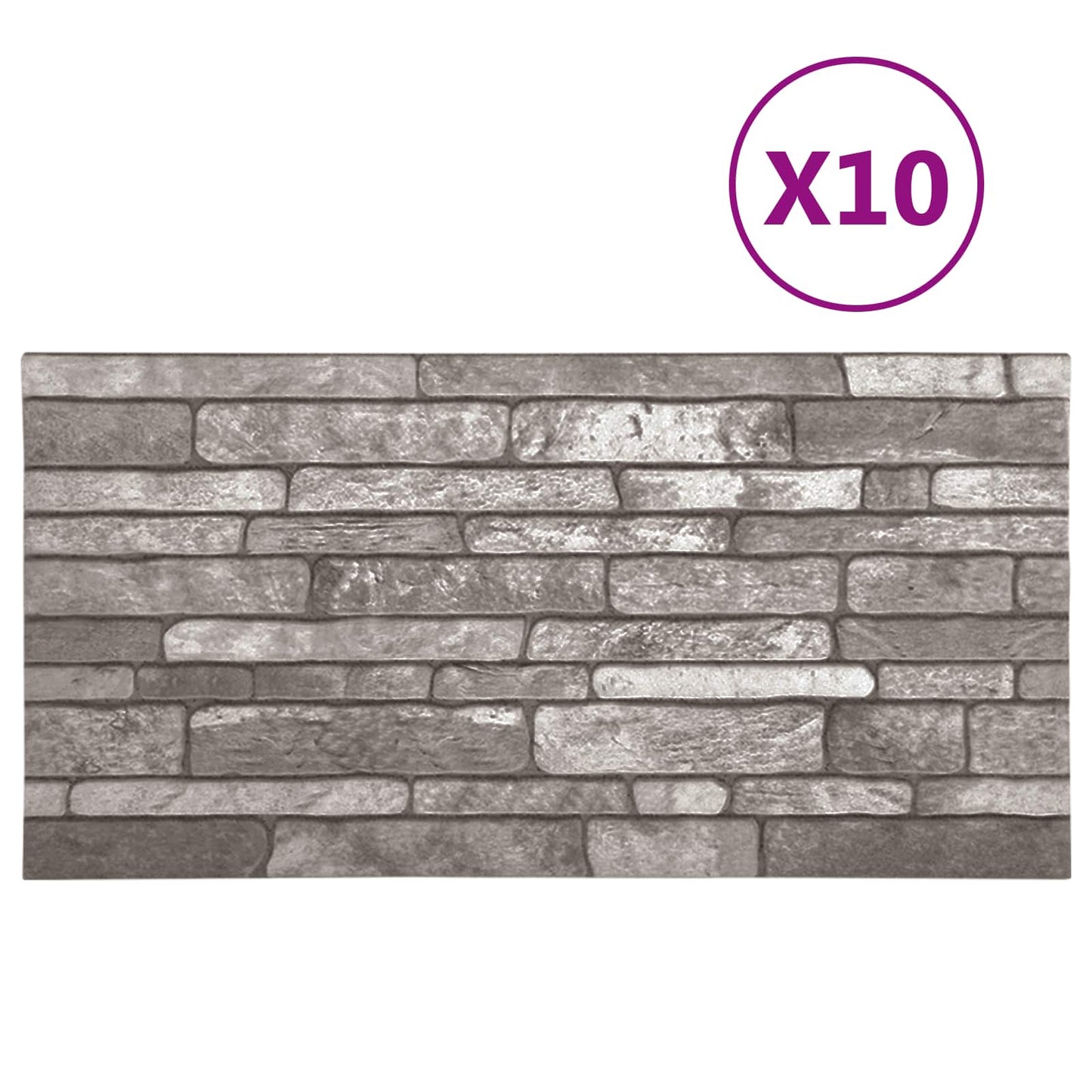 Nástěnné Panely 10 Pcs Tmavě Šedá 100 X 50 Cm Eps Pěna
