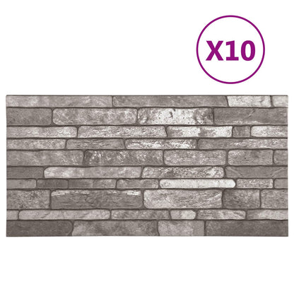 Nástěnné Panely 10 Pcs Tmavě Šedá 100 X 50 Cm Eps Pěna