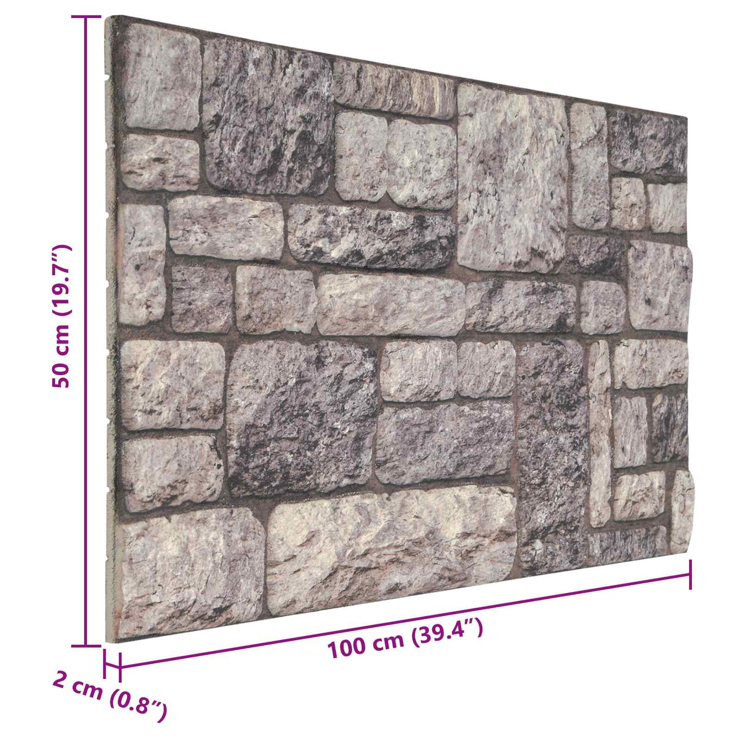 Nástěnné Panely 10 Pcs Šedá A Bílá 100 X 50 Cm Eps Pěna