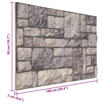 Nástěnné Panely 10 Pcs Šedá A Bílá 100 X 50 Cm Eps Pěna
