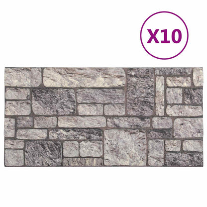 Nástěnné Panely 10 Pcs Šedá A Bílá 100 X 50 Cm Eps Pěna