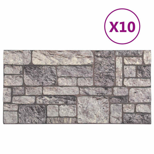 Nástěnné Panely 10 Pcs Šedá A Bílá 100 X 50 Cm Eps Pěna