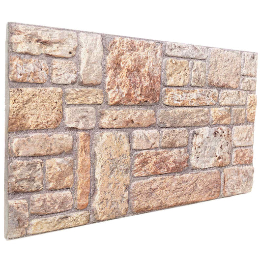 Nástěnné Panely 10 Pcs Světle Hnědá A Bílá 100 X 50 Cm Eps Pěna
