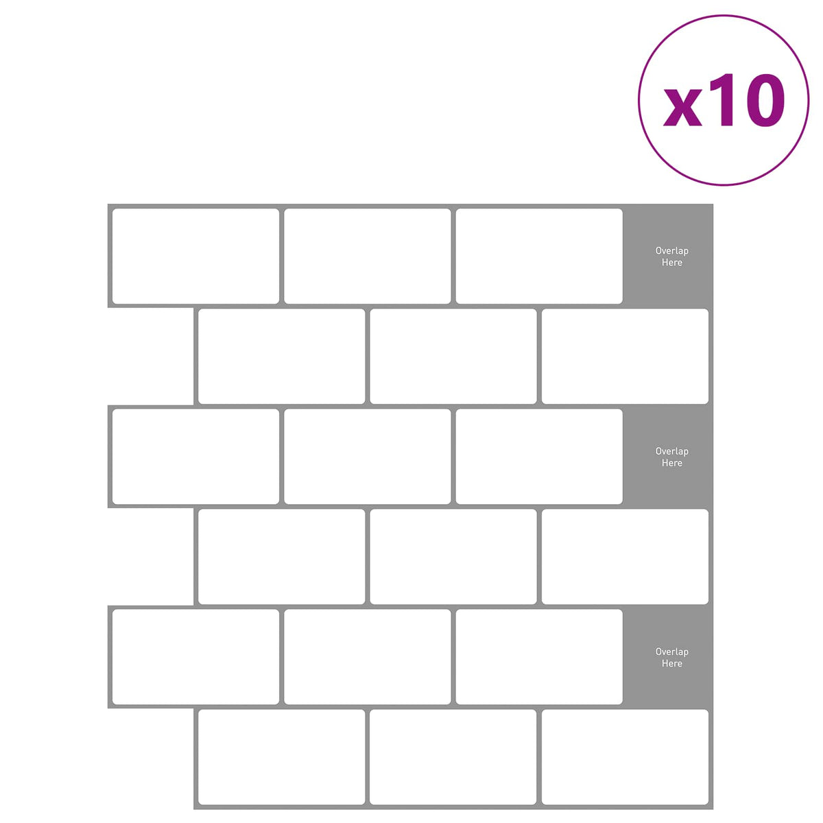Subway Dlaždice 10 Ks 30 X 30 Cm Polyuretan A Pet
