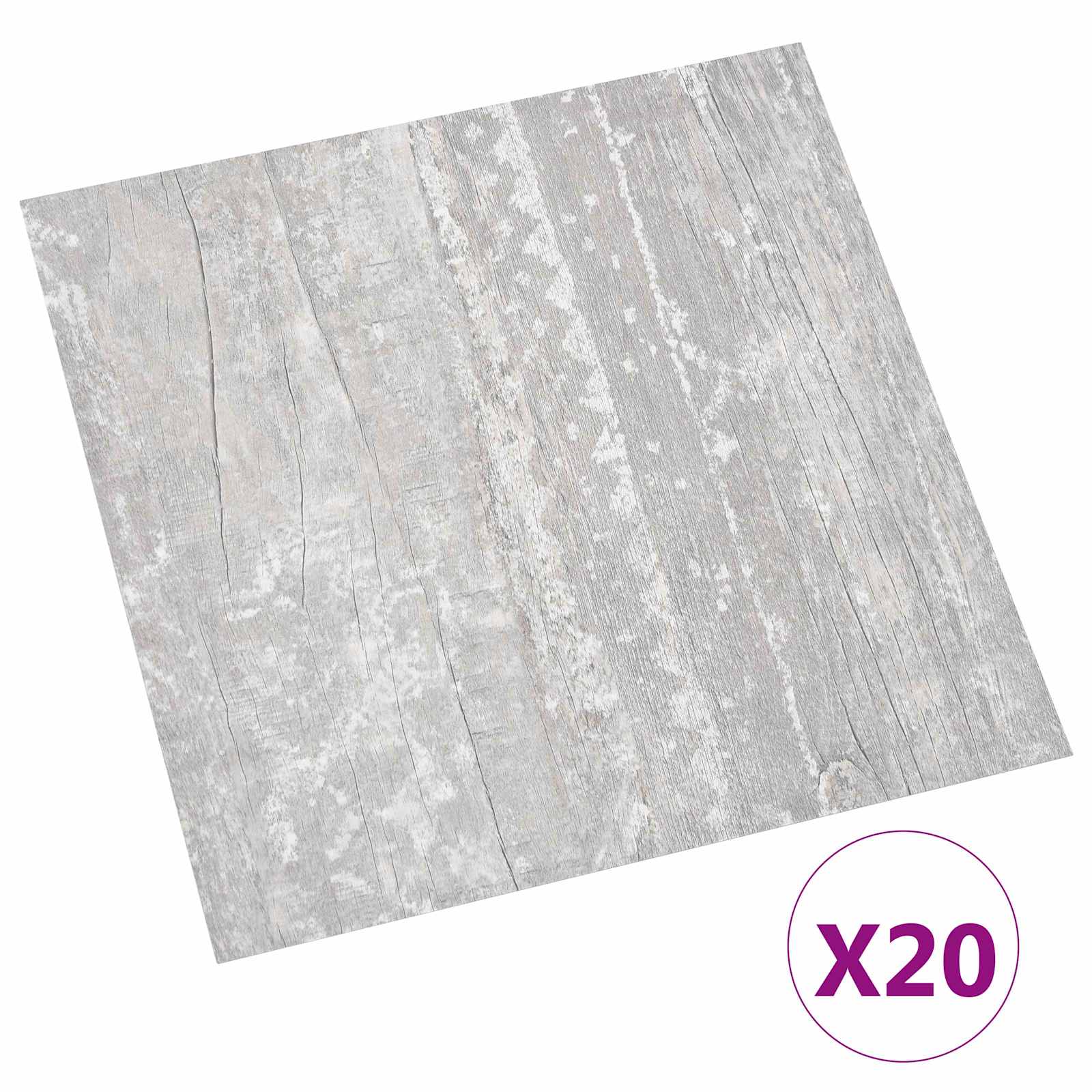 Samolepicí Podlahová Prkna 30,5 X 30,5 Cm 20 Pcs Pvc Šedá