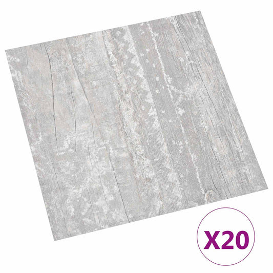 Samolepicí Podlahová Prkna 30,5 X 30,5 Cm 20 Pcs Pvc Šedá