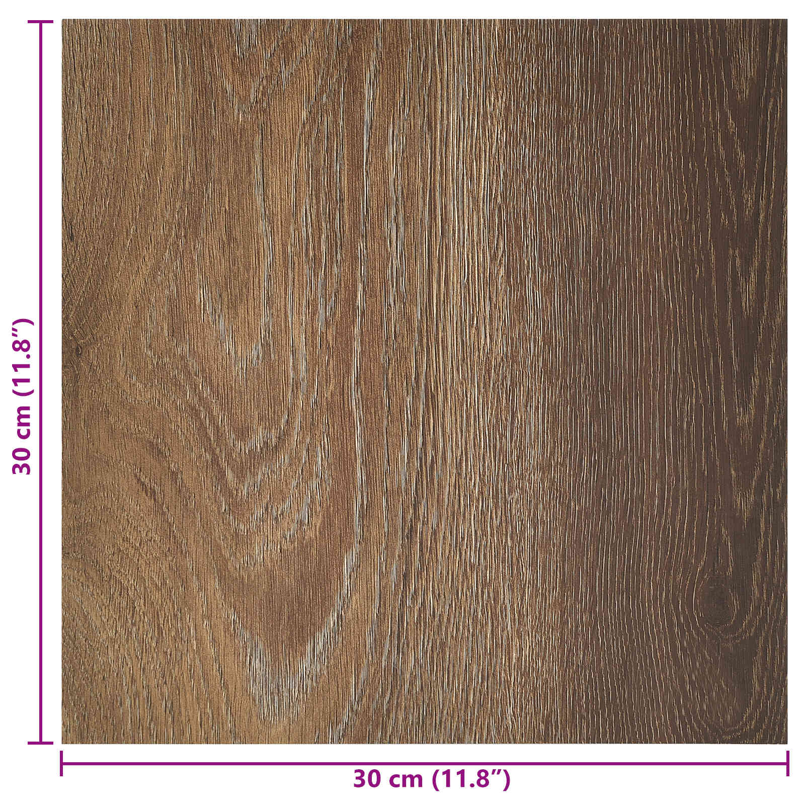 Samolepicí Podlahová Prkna 30,5 X 30,5 Cm 20 Pcs Pvc Hnědá