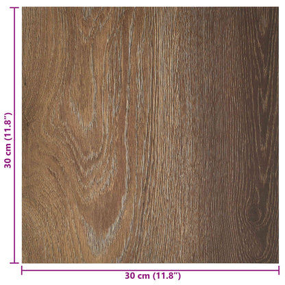 Samolepicí Podlahová Prkna 30,5 X 30,5 Cm 20 Pcs Pvc Hnědá