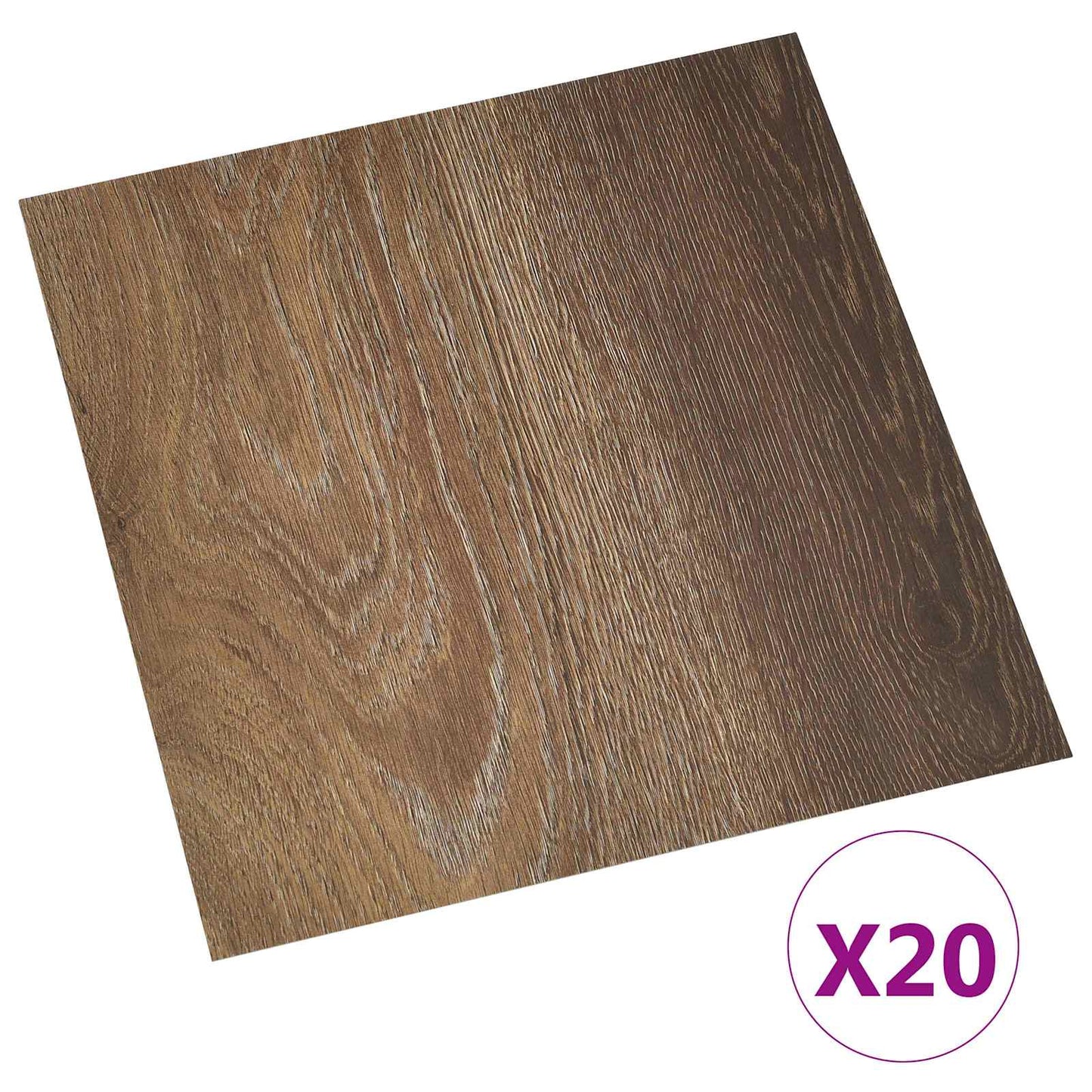 Samolepicí Podlahová Prkna 30,5 X 30,5 Cm 20 Pcs Pvc Hnědá