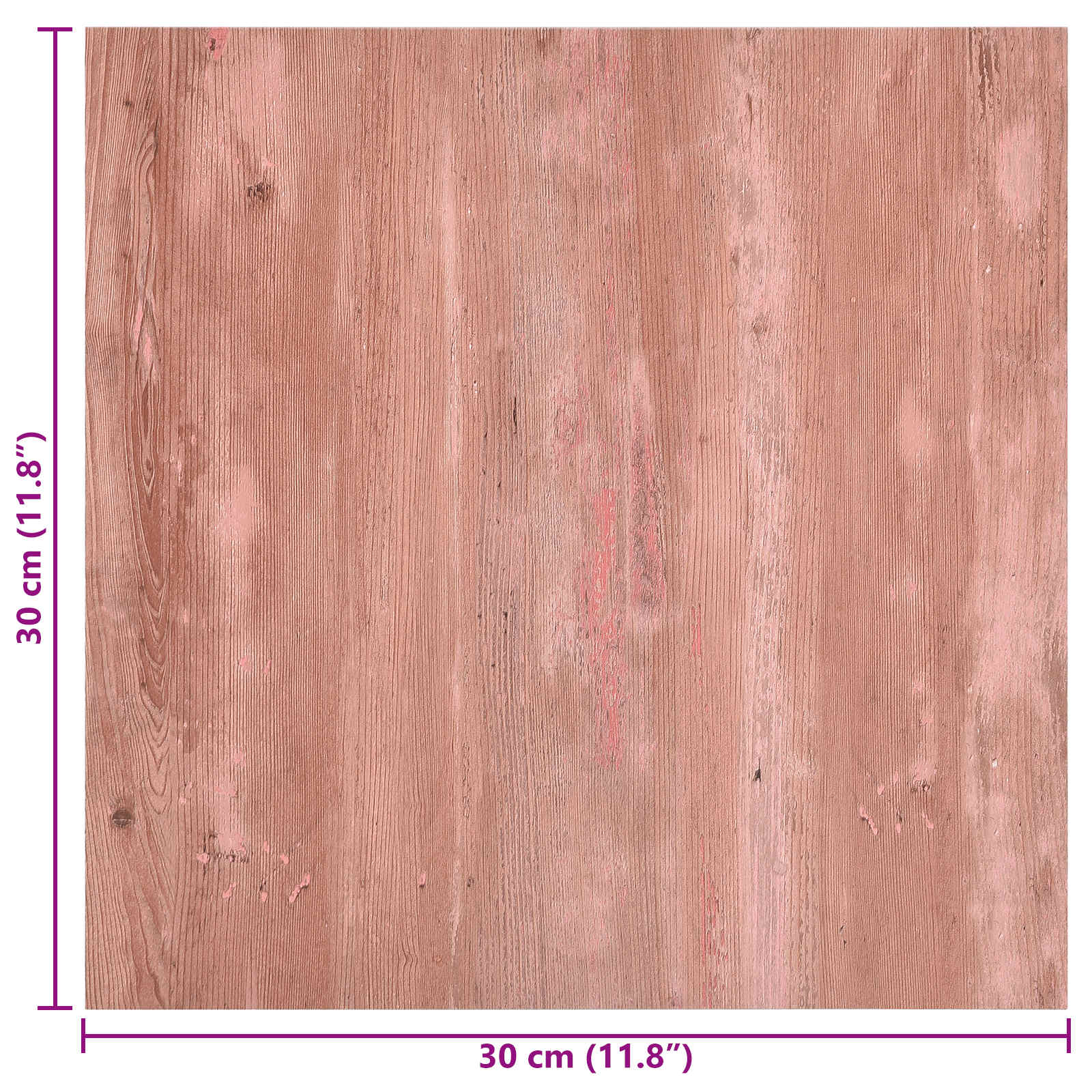 Samolepicí Podlahová Prkna 30,5 X 30,5 Cm 20 Pcs Pvc Červená