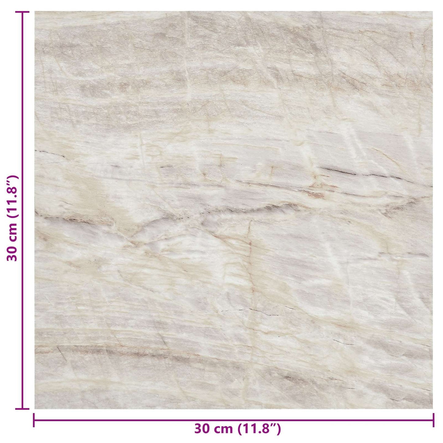 Samolepicí Podlahová Prkna 30,5 X 30,5 Cm 20 Pcs Pvc Béžová