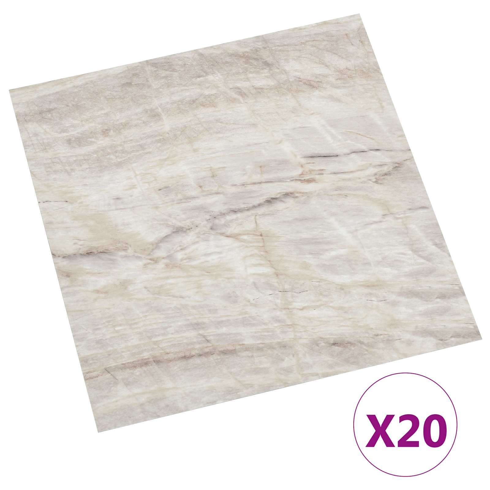 Samolepicí Podlahová Prkna 30,5 X 30,5 Cm 20 Pcs Pvc Béžová