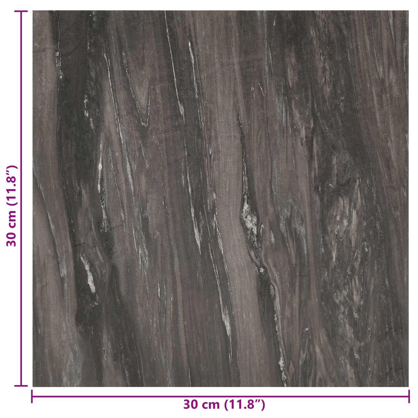 Samolepicí Podlahová Prkna 30,5 X 30,5 Cm 20 Pcs Pvc Tmavě Šedá
