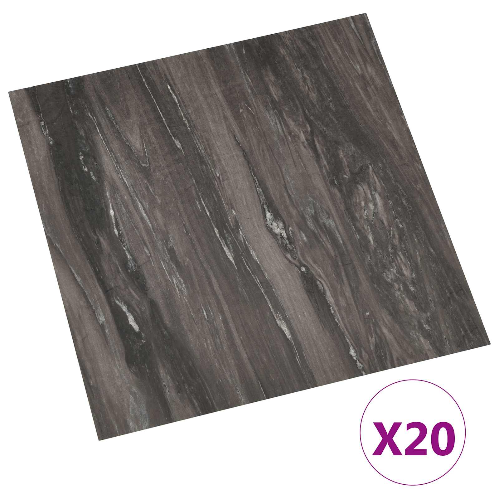 Samolepicí Podlahová Prkna 30,5 X 30,5 Cm 20 Pcs Pvc Tmavě Šedá