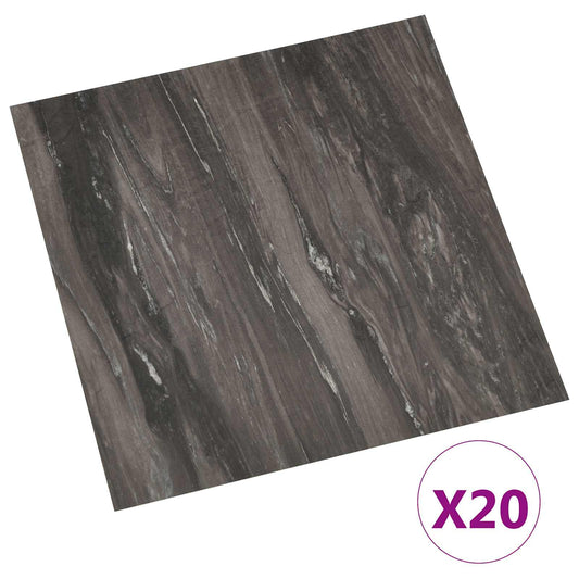 Samolepicí Podlahová Prkna 30,5 X 30,5 Cm 20 Pcs Pvc Tmavě Šedá