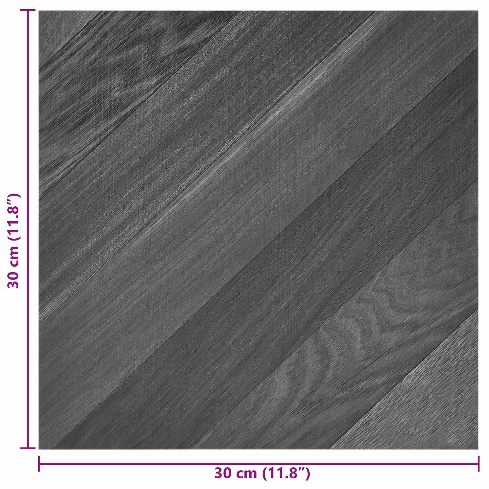 Samolepicí Podlahová Prkna 30,5 X 30,5 Cm 20 Pcs Pvc Pruh Šedý