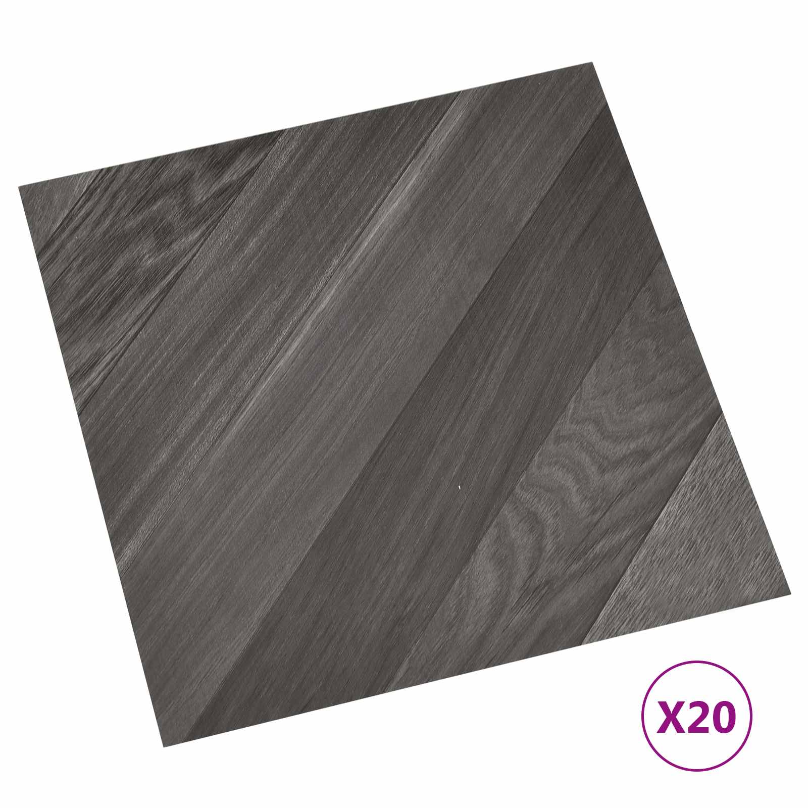 Samolepicí Podlahová Prkna 30,5 X 30,5 Cm 20 Pcs Pvc Pruh Šedý