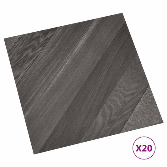 Samolepicí Podlahová Prkna 30,5 X 30,5 Cm 20 Pcs Pvc Pruh Šedý