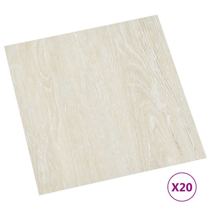 Samolepicí Podlahová Prkna 30,5 X 30,5 Cm 20 Pcs Pvc Krémová