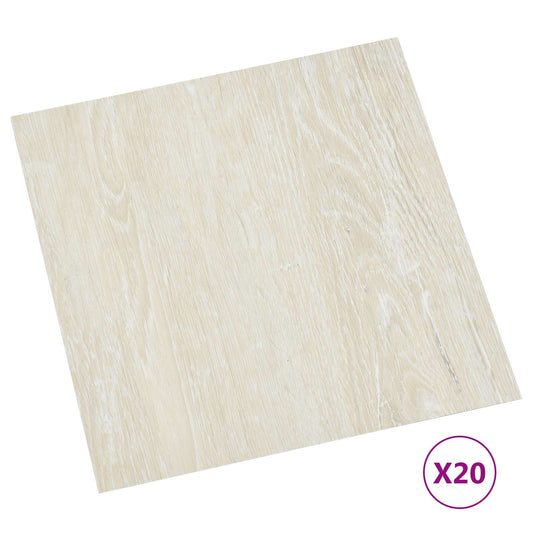 Samolepicí Podlahová Prkna 30,5 X 30,5 Cm 20 Pcs Pvc Krémová