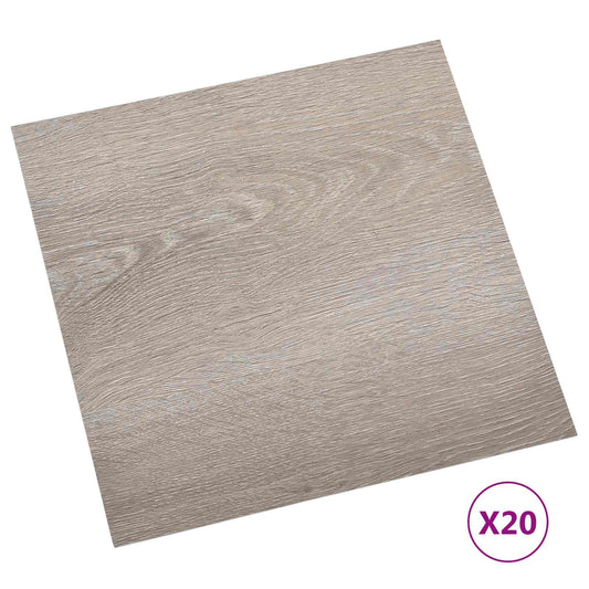 Samolepicí Podlahová Prkna 30,5 X 30,5 Cm 20 Pcs Pvc Taupe