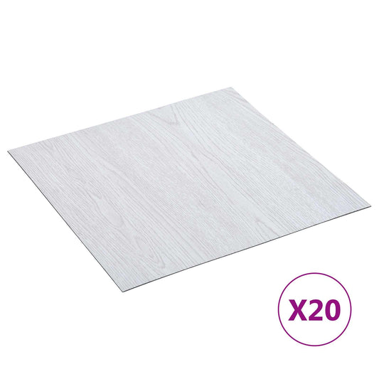 Samolepicí Podlahová Prkna 30,5 X 30,5 Cm 20 Pcs Pvc Bílá
