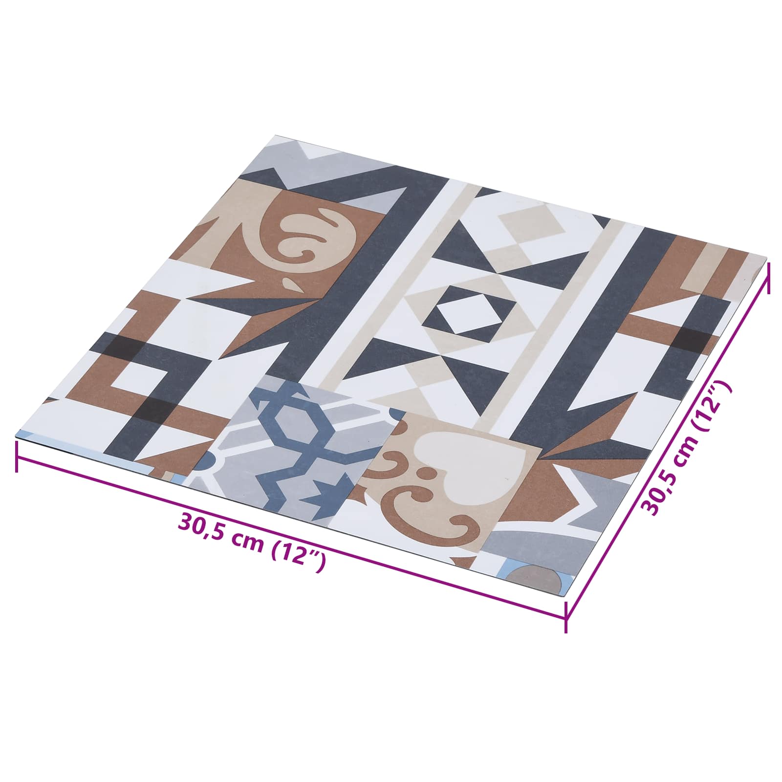 Samolepicí Podlahová Prkna 30,5 X 30,5 Cm 20 Pcs Pvc Mono Vzor