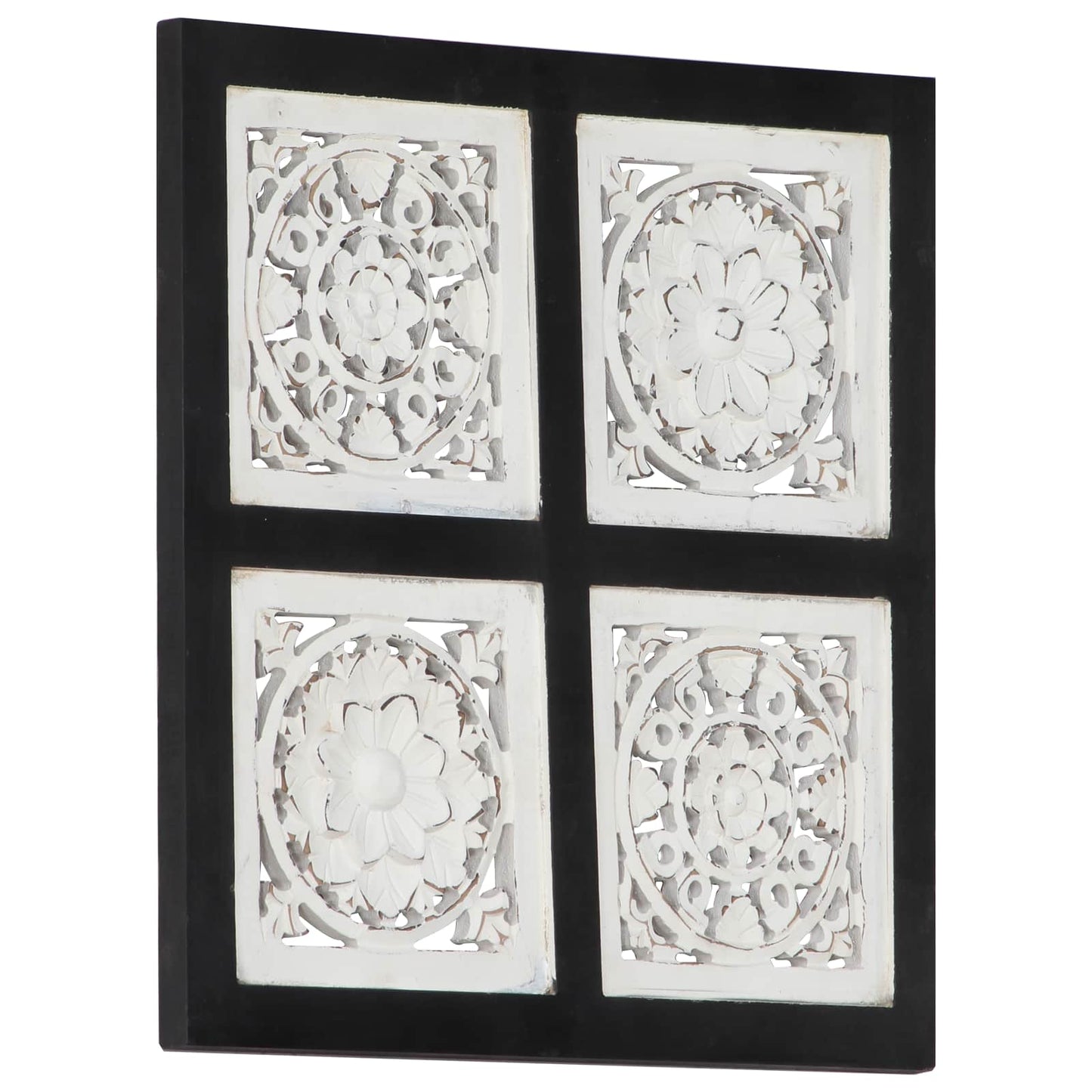 Umělecký Dekor Černá A Bílá 40 X 40 X 1,5 Cm Dřevěný Materiál