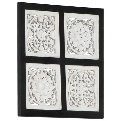 Umělecký Dekor Černá A Bílá 40 X 40 X 1,5 Cm Dřevěný Materiál