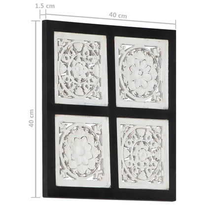 Umělecký Dekor Černá A Bílá 40 X 40 X 1,5 Cm Dřevěný Materiál
