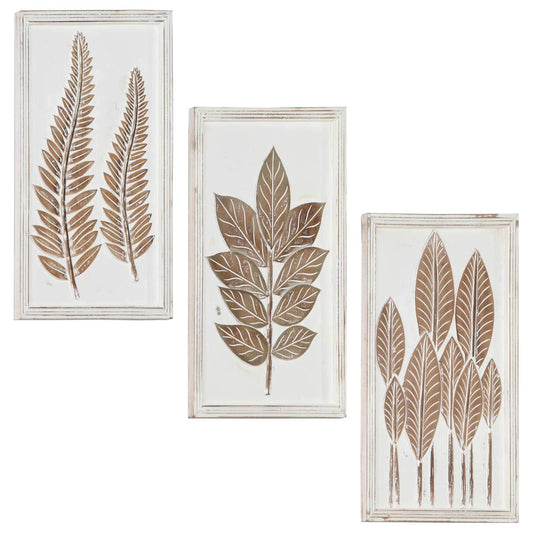 Umělecký Dekor 3 Ks 40 X 40 X 1,5 Cm Dřevěný Materiál