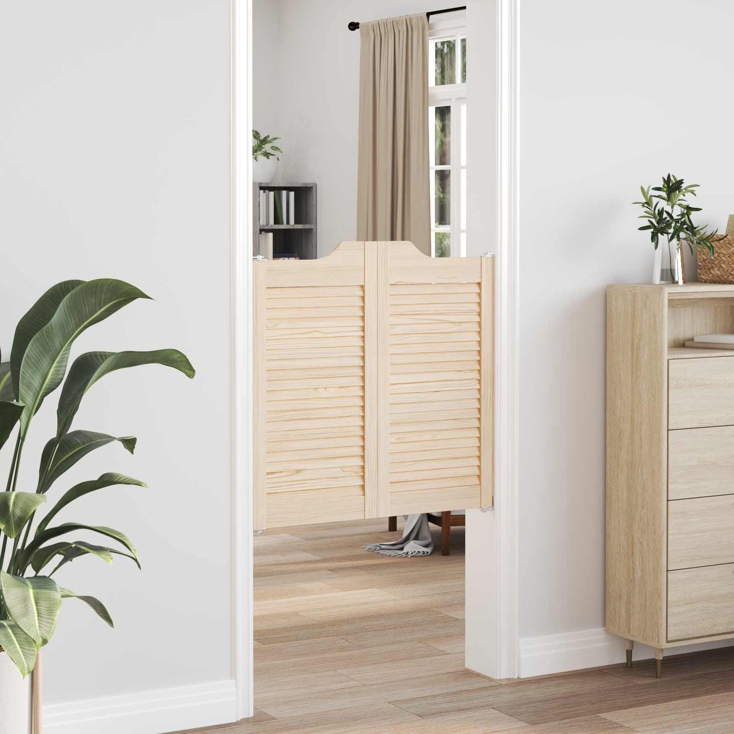 Kyvné Dveře 2 Pcs Přírodní Masivní Borovicové Dřevo