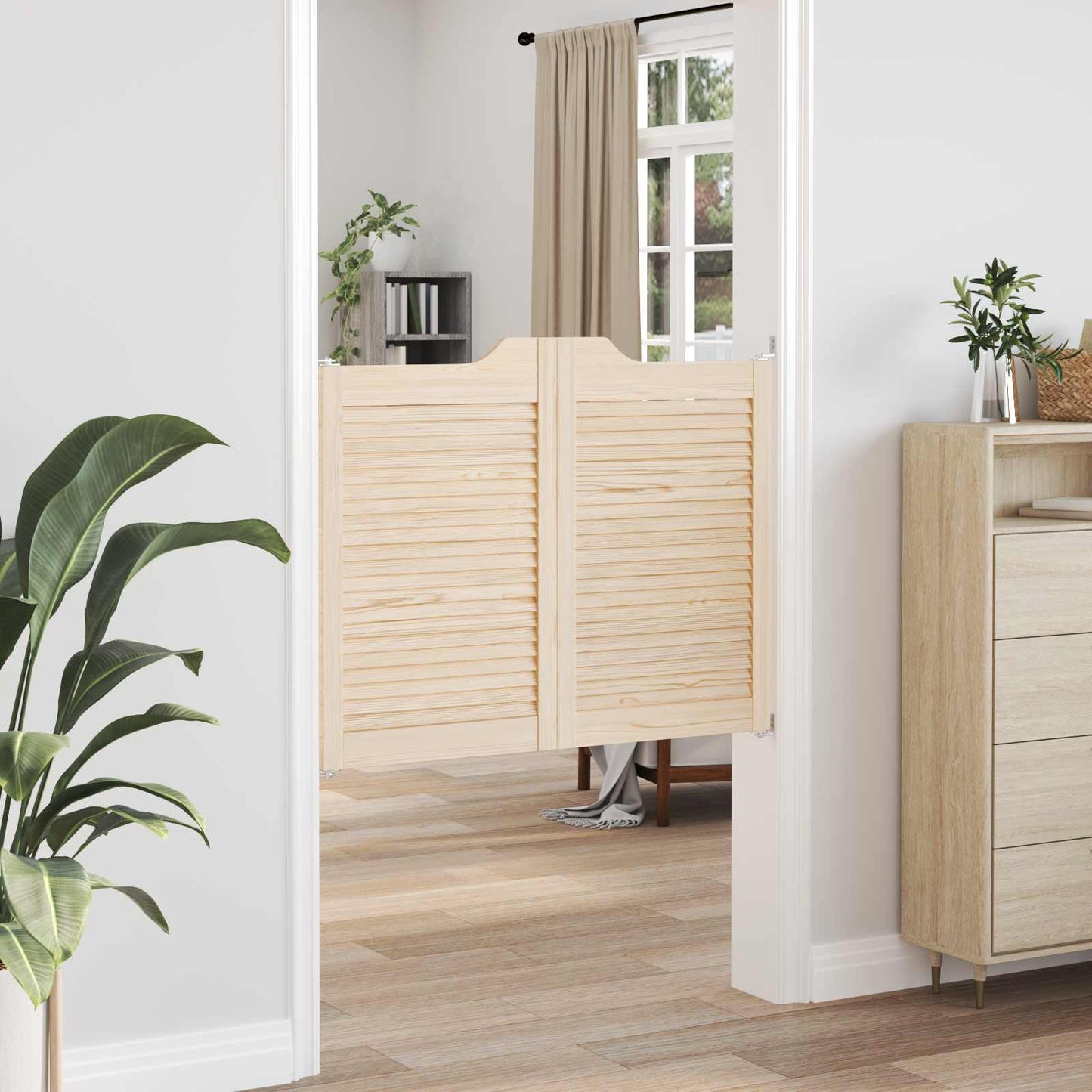 Kyvné Dveře 2 Pcs Přírodní Masivní Borovicové Dřevo