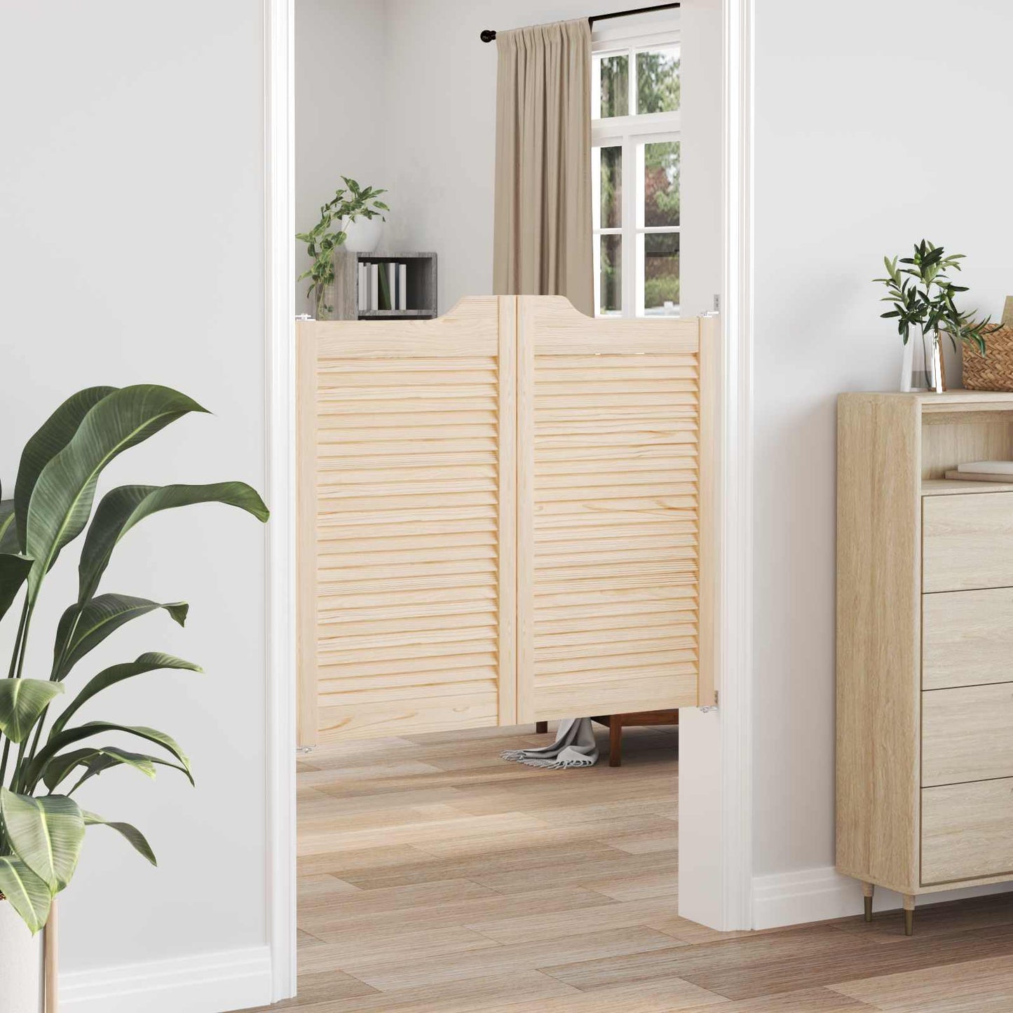 Kyvné Dveře 2 Pcs Přírodní Masivní Borovicové Dřevo