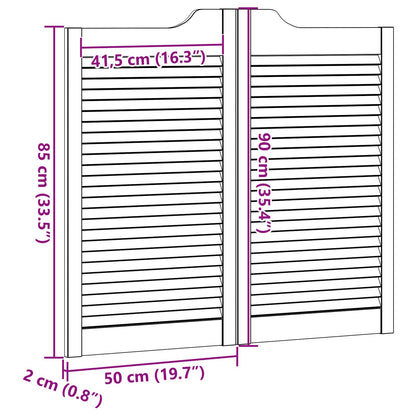 Kyvné Dveře 2 Pcs Přírodní Masivní Borovicové Dřevo