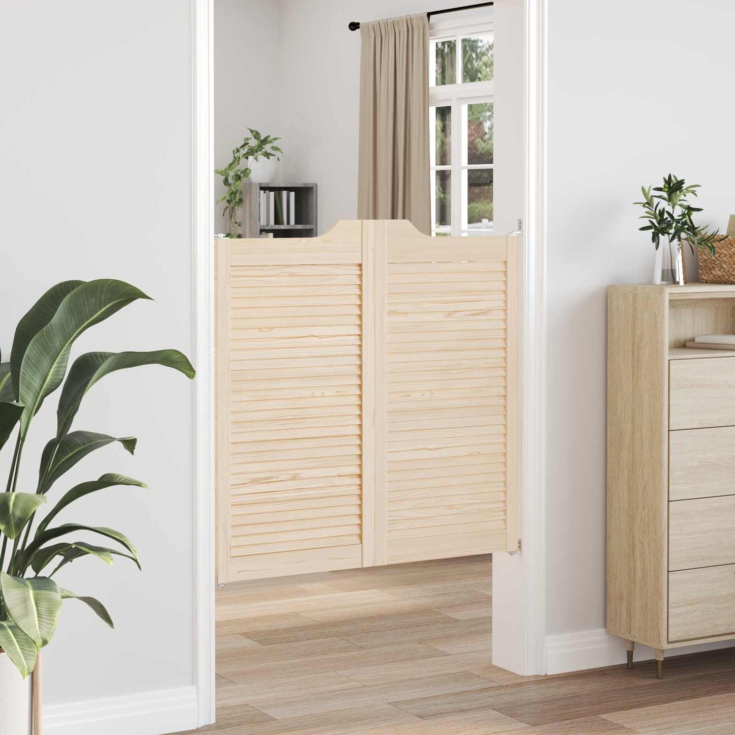 Kyvné Dveře 2 Pcs Přírodní Masivní Borovicové Dřevo